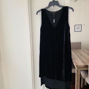 BCBGMaxAzria Black Velvet V-Neck Tunic